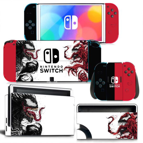 Venom & Carnage Nintendo Switch OLED Skin Bundle